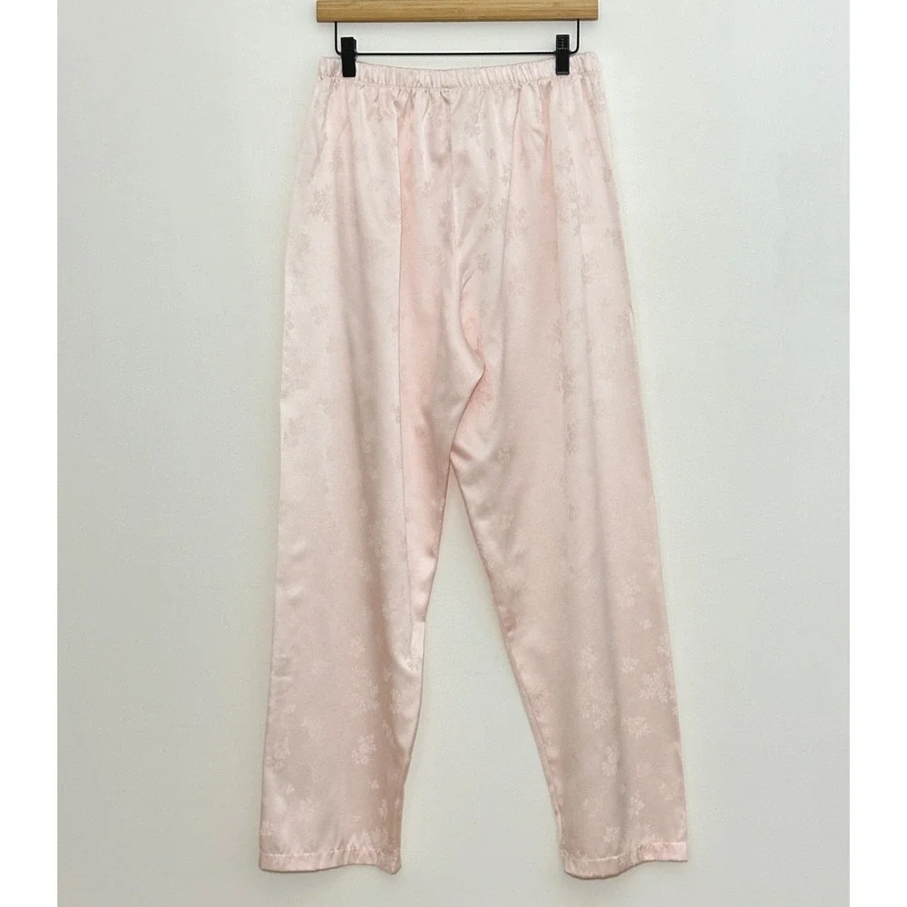 VTG Oscar de la Renta Womens Pajamas L Pink Floral PJ Set Soft Girl Coquette